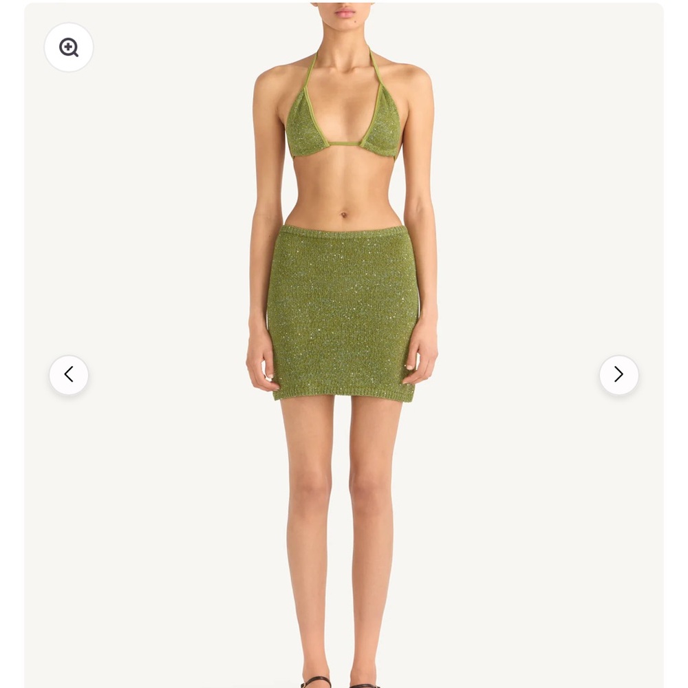 Ana Mini Skirt - Olive Oil Sequin